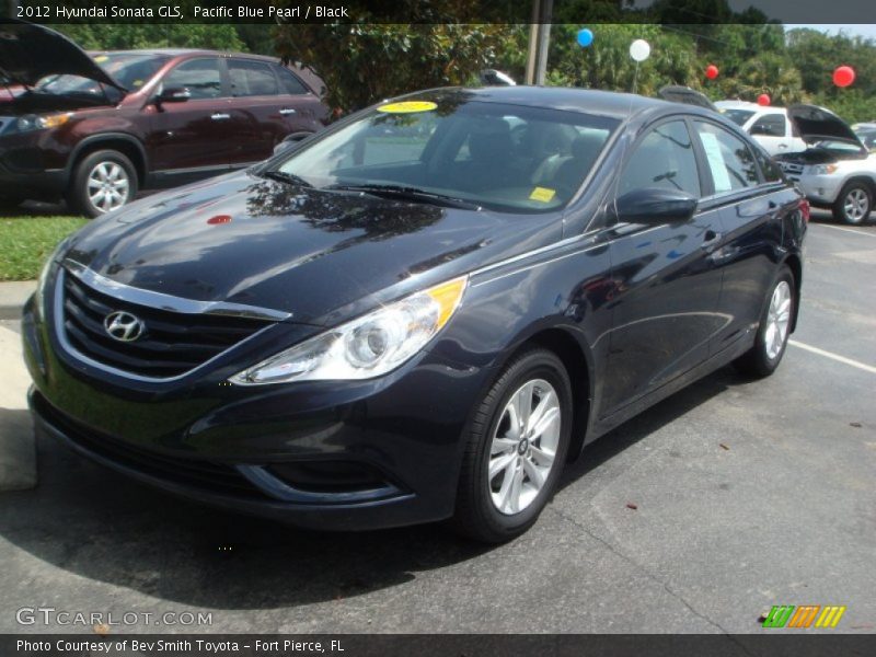 Pacific Blue Pearl / Black 2012 Hyundai Sonata GLS