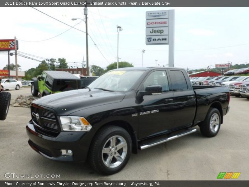 Brilliant Black Crystal Pearl / Dark Slate Gray 2011 Dodge Ram 1500 Sport Quad Cab 4x4