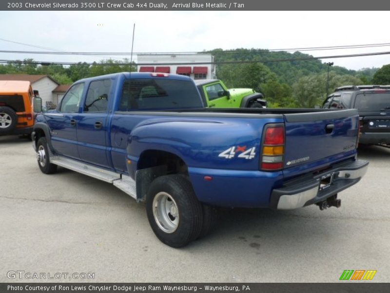 Arrival Blue Metallic / Tan 2003 Chevrolet Silverado 3500 LT Crew Cab 4x4 Dually