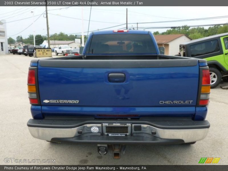 Arrival Blue Metallic / Tan 2003 Chevrolet Silverado 3500 LT Crew Cab 4x4 Dually