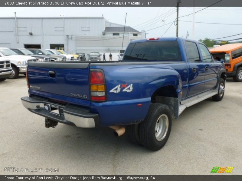 Arrival Blue Metallic / Tan 2003 Chevrolet Silverado 3500 LT Crew Cab 4x4 Dually