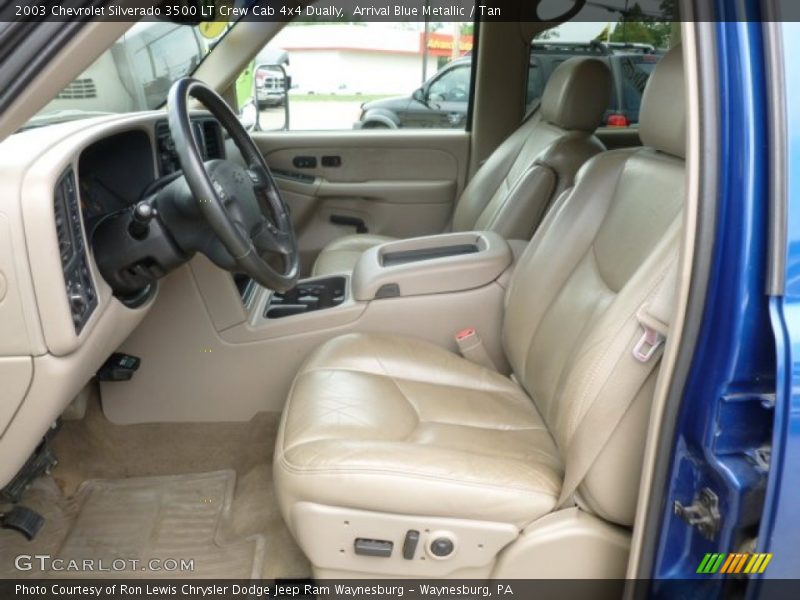 Arrival Blue Metallic / Tan 2003 Chevrolet Silverado 3500 LT Crew Cab 4x4 Dually