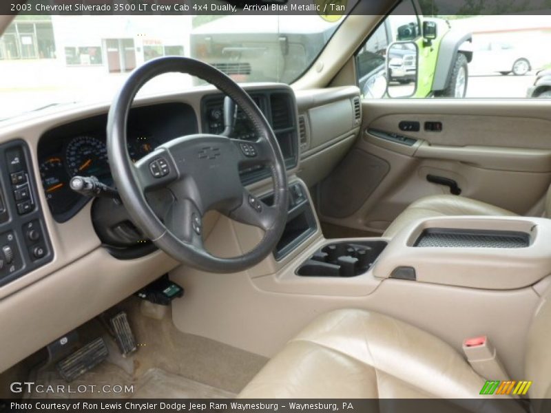 Arrival Blue Metallic / Tan 2003 Chevrolet Silverado 3500 LT Crew Cab 4x4 Dually