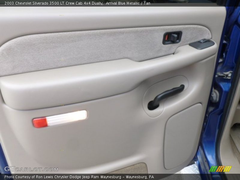 Arrival Blue Metallic / Tan 2003 Chevrolet Silverado 3500 LT Crew Cab 4x4 Dually