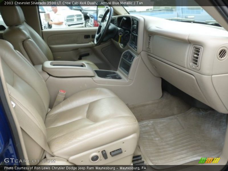 Arrival Blue Metallic / Tan 2003 Chevrolet Silverado 3500 LT Crew Cab 4x4 Dually