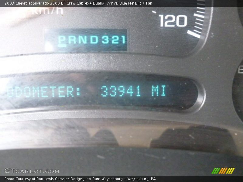 Arrival Blue Metallic / Tan 2003 Chevrolet Silverado 3500 LT Crew Cab 4x4 Dually