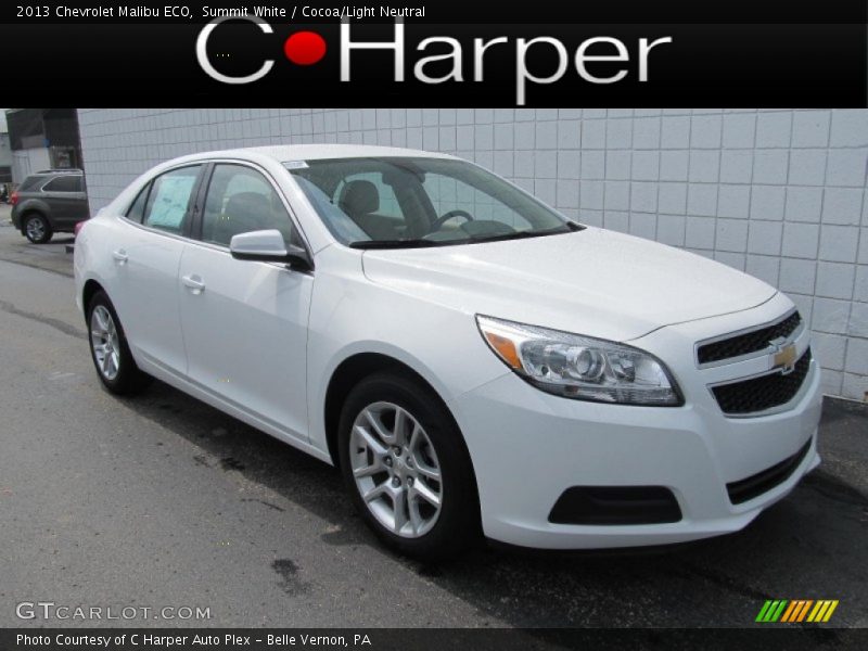 Summit White / Cocoa/Light Neutral 2013 Chevrolet Malibu ECO