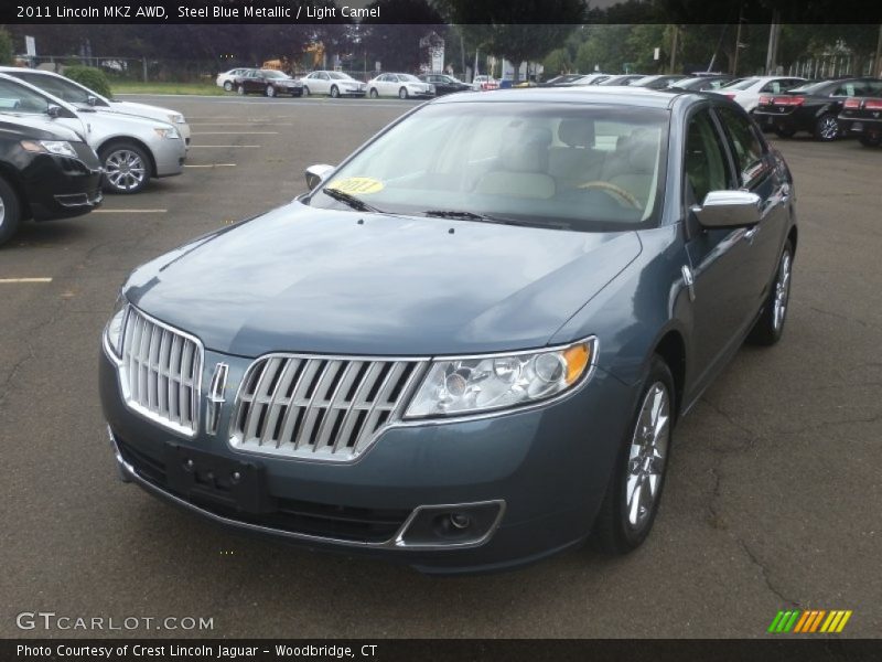Steel Blue Metallic / Light Camel 2011 Lincoln MKZ AWD