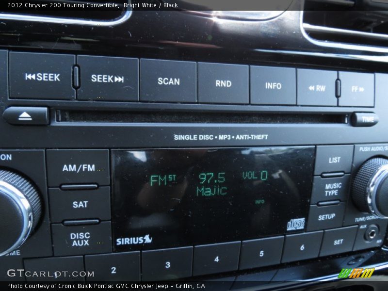 Bright White / Black 2012 Chrysler 200 Touring Convertible