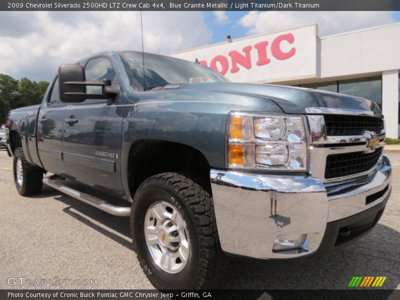 Blue Granite Metallic / Light Titanium/Dark Titanium 2009 Chevrolet Silverado 2500HD LTZ Crew Cab 4x4