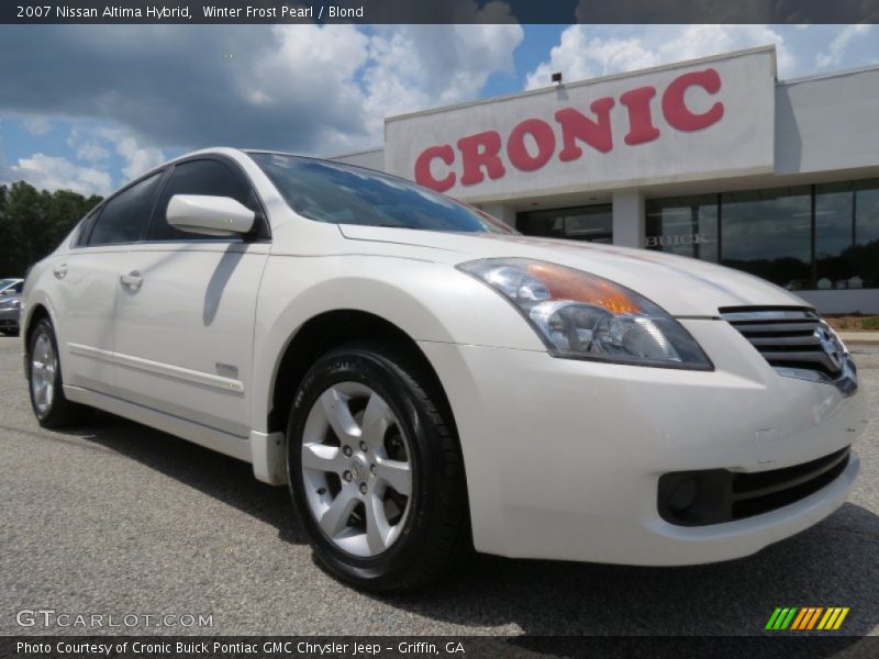 Winter Frost Pearl / Blond 2007 Nissan Altima Hybrid