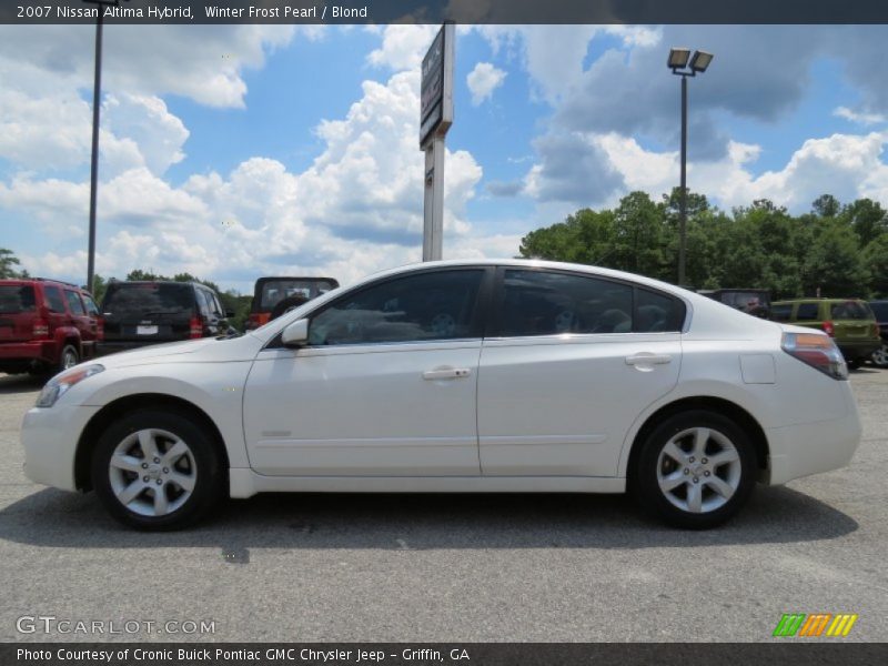 Winter Frost Pearl / Blond 2007 Nissan Altima Hybrid