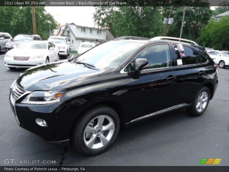 Obsidian Black / Black/Ebony Birds Eye Maple 2013 Lexus RX 350 AWD