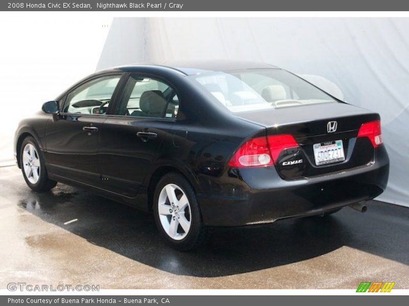 Nighthawk Black Pearl / Gray 2008 Honda Civic EX Sedan