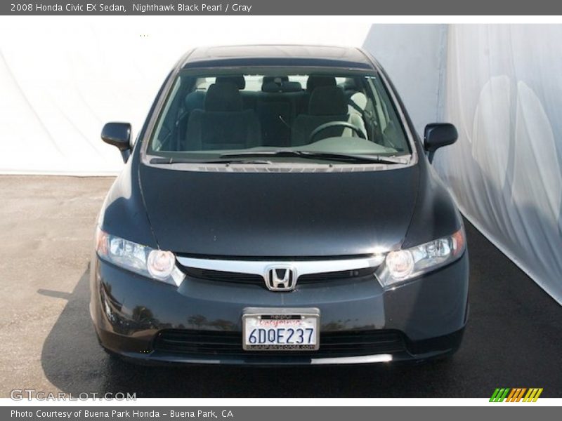Nighthawk Black Pearl / Gray 2008 Honda Civic EX Sedan