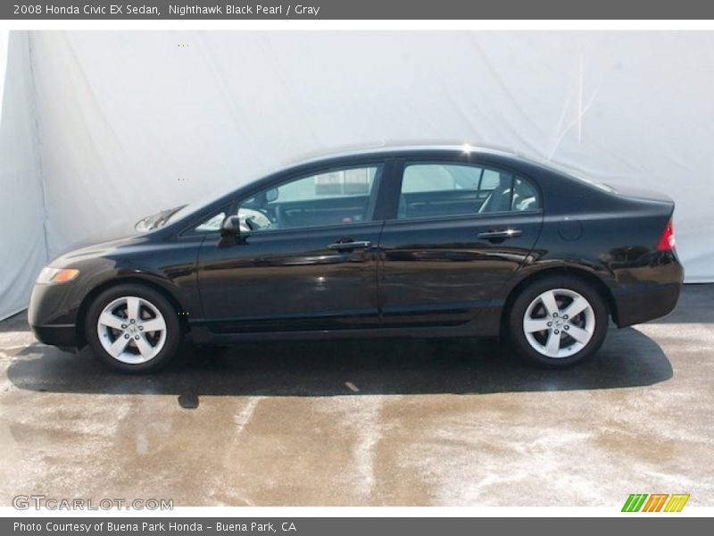 Nighthawk Black Pearl / Gray 2008 Honda Civic EX Sedan