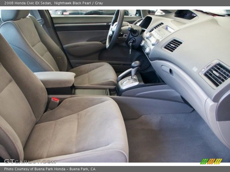 Nighthawk Black Pearl / Gray 2008 Honda Civic EX Sedan
