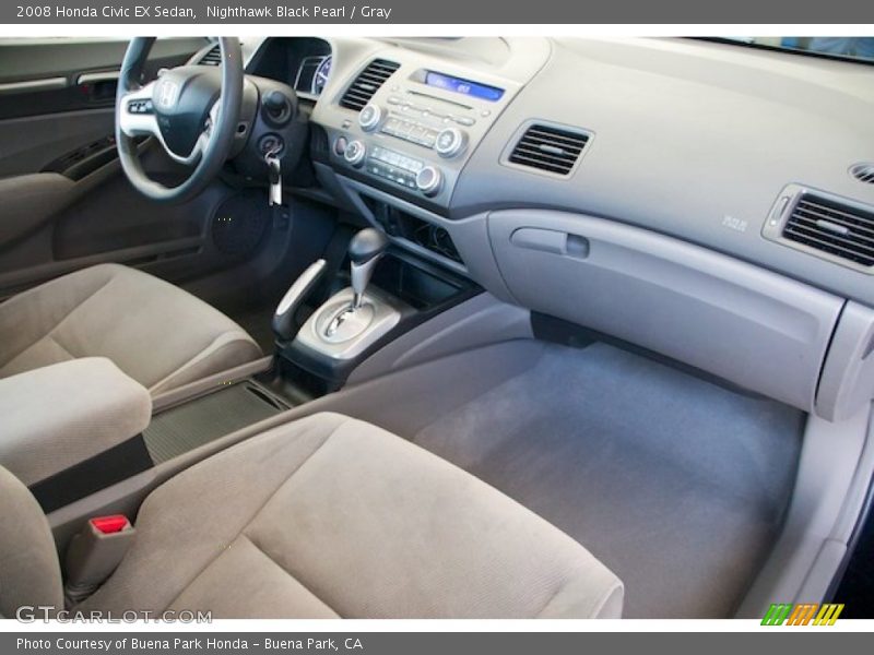 Nighthawk Black Pearl / Gray 2008 Honda Civic EX Sedan