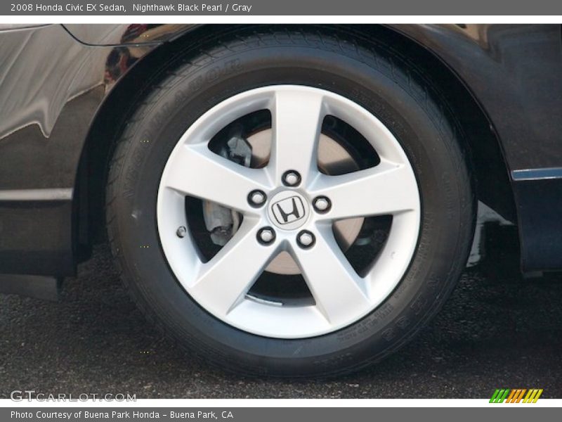 Nighthawk Black Pearl / Gray 2008 Honda Civic EX Sedan