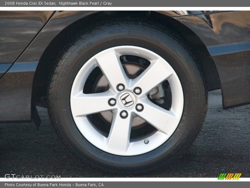 Nighthawk Black Pearl / Gray 2008 Honda Civic EX Sedan