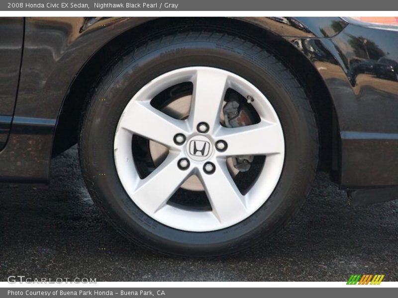 Nighthawk Black Pearl / Gray 2008 Honda Civic EX Sedan