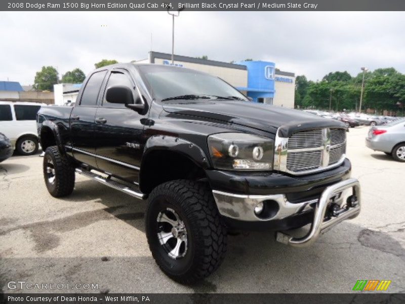 Brilliant Black Crystal Pearl / Medium Slate Gray 2008 Dodge Ram 1500 Big Horn Edition Quad Cab 4x4