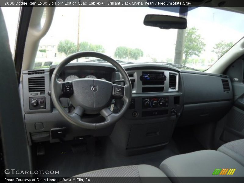Brilliant Black Crystal Pearl / Medium Slate Gray 2008 Dodge Ram 1500 Big Horn Edition Quad Cab 4x4