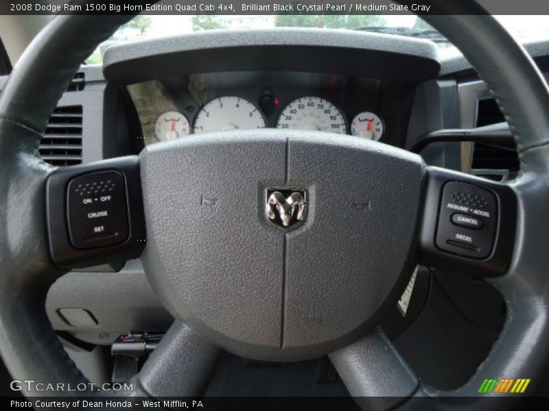 Brilliant Black Crystal Pearl / Medium Slate Gray 2008 Dodge Ram 1500 Big Horn Edition Quad Cab 4x4