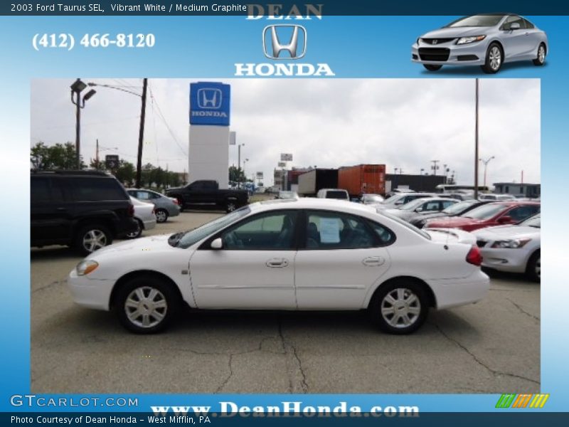 Vibrant White / Medium Graphite 2003 Ford Taurus SEL