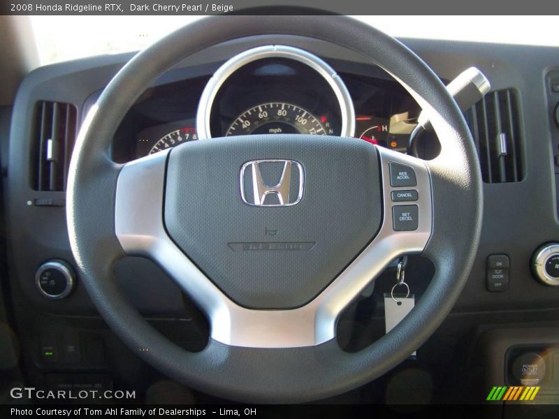 Dark Cherry Pearl / Beige 2008 Honda Ridgeline RTX
