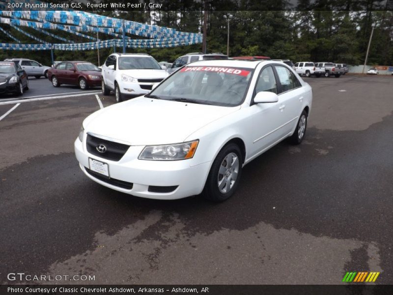 Powder White Pearl / Gray 2007 Hyundai Sonata GLS