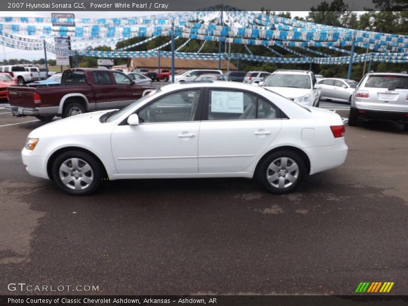 Powder White Pearl / Gray 2007 Hyundai Sonata GLS
