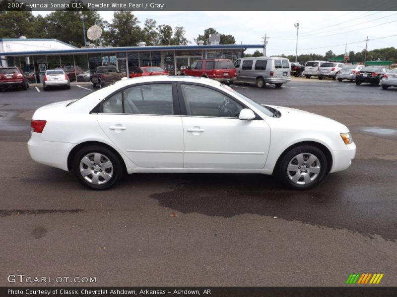 Powder White Pearl / Gray 2007 Hyundai Sonata GLS