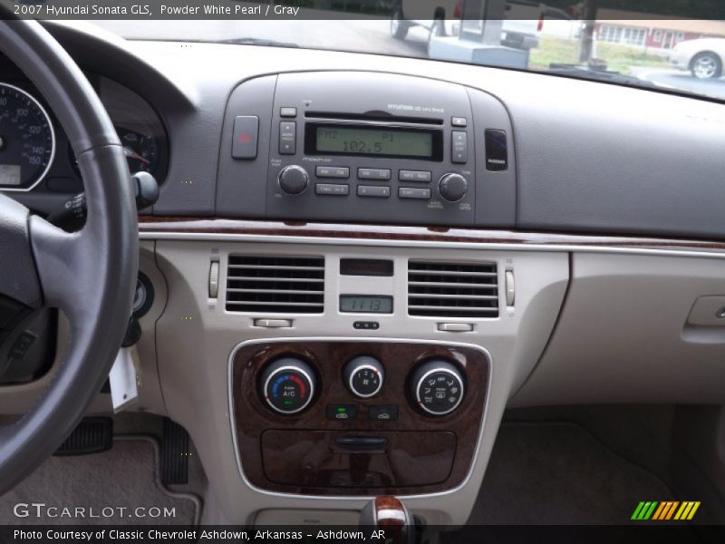 Powder White Pearl / Gray 2007 Hyundai Sonata GLS