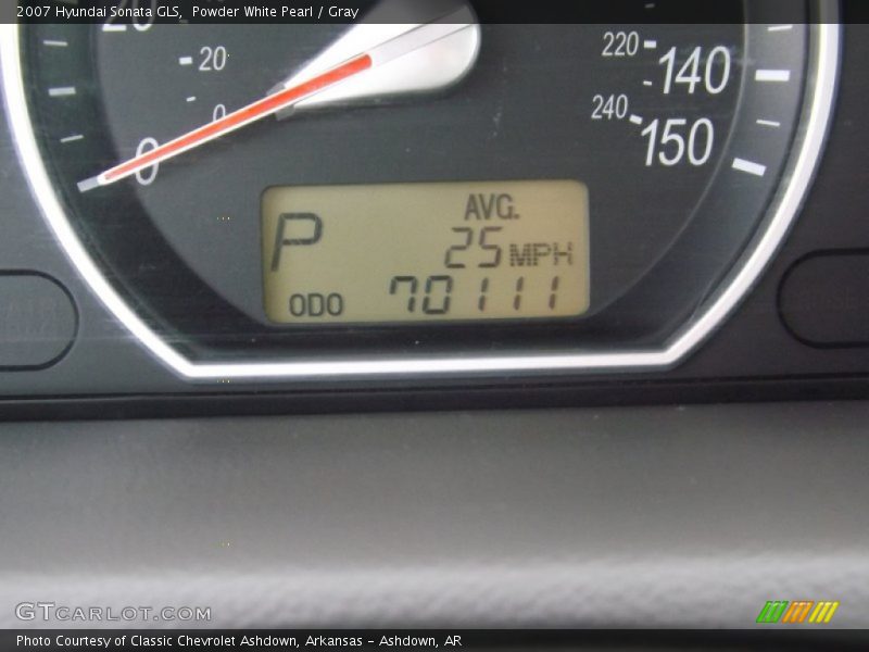 Powder White Pearl / Gray 2007 Hyundai Sonata GLS