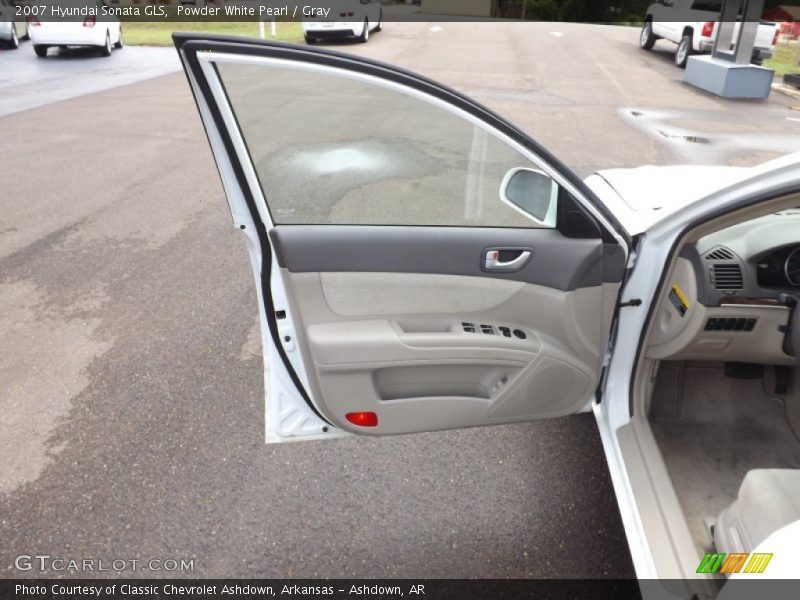 Powder White Pearl / Gray 2007 Hyundai Sonata GLS