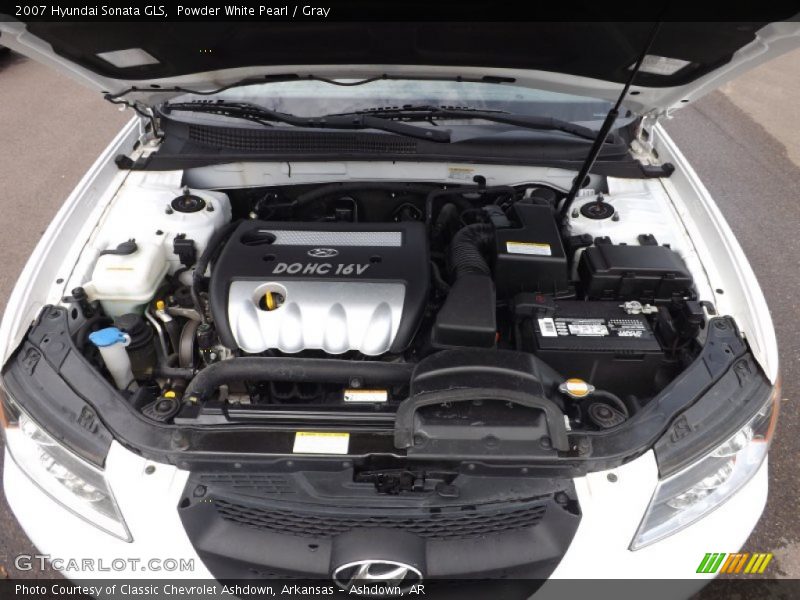 Powder White Pearl / Gray 2007 Hyundai Sonata GLS
