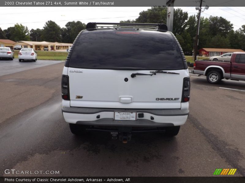 Summit White / Tan/Neutral 2003 Chevrolet Tahoe Z71 4x4