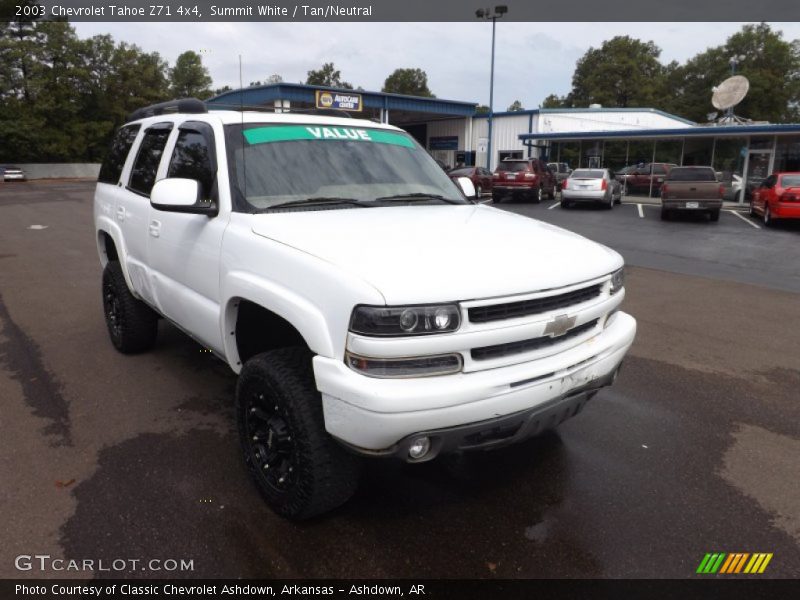 Summit White / Tan/Neutral 2003 Chevrolet Tahoe Z71 4x4
