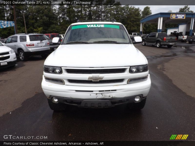 Summit White / Tan/Neutral 2003 Chevrolet Tahoe Z71 4x4