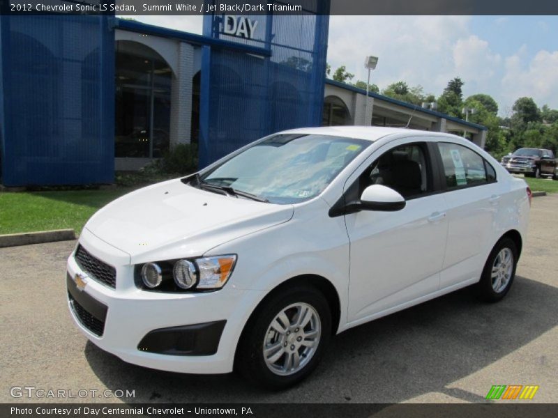 Summit White / Jet Black/Dark Titanium 2012 Chevrolet Sonic LS Sedan