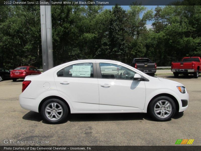 Summit White / Jet Black/Dark Titanium 2012 Chevrolet Sonic LS Sedan