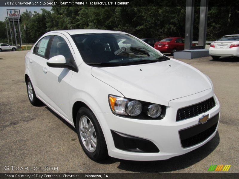 Summit White / Jet Black/Dark Titanium 2012 Chevrolet Sonic LS Sedan