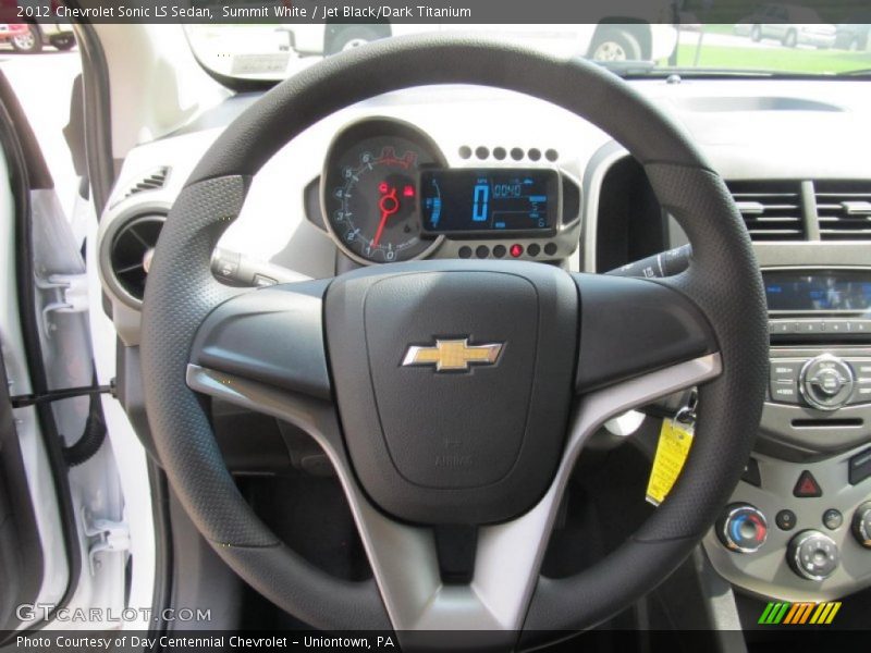 Summit White / Jet Black/Dark Titanium 2012 Chevrolet Sonic LS Sedan