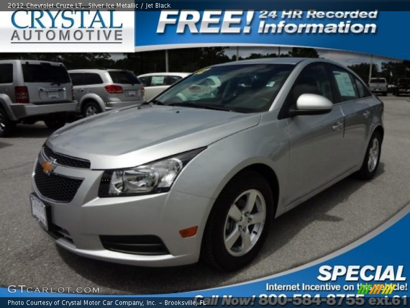 Silver Ice Metallic / Jet Black 2012 Chevrolet Cruze LT