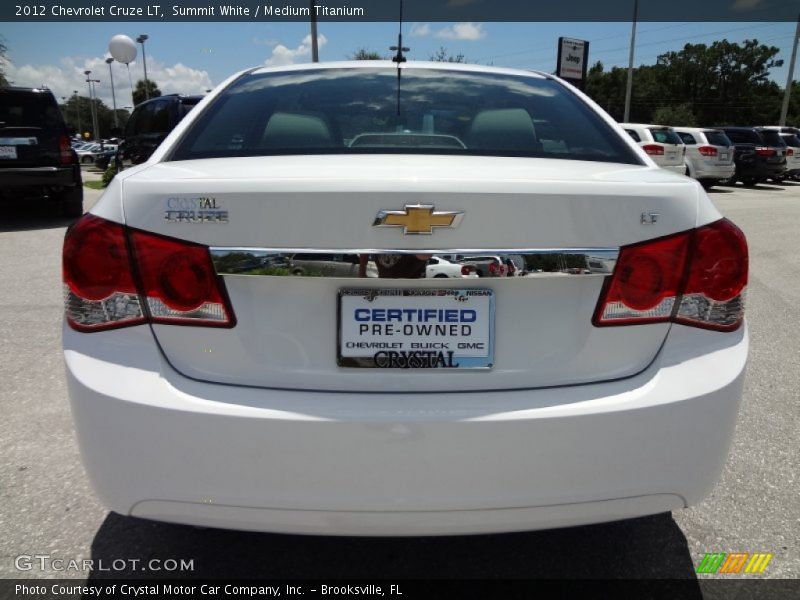 Summit White / Medium Titanium 2012 Chevrolet Cruze LT