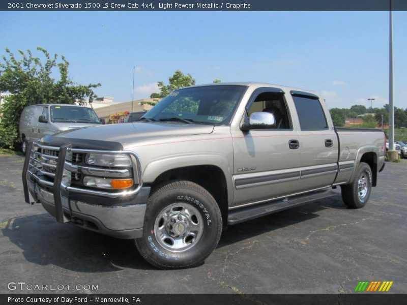 Light Pewter Metallic / Graphite 2001 Chevrolet Silverado 1500 LS Crew Cab 4x4