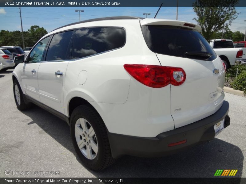 White / Dark Gray/Light Gray 2012 Chevrolet Traverse LT AWD