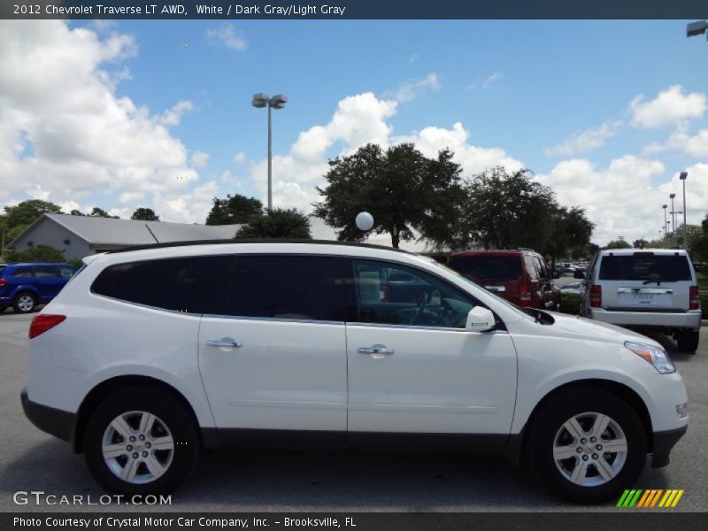 White / Dark Gray/Light Gray 2012 Chevrolet Traverse LT AWD