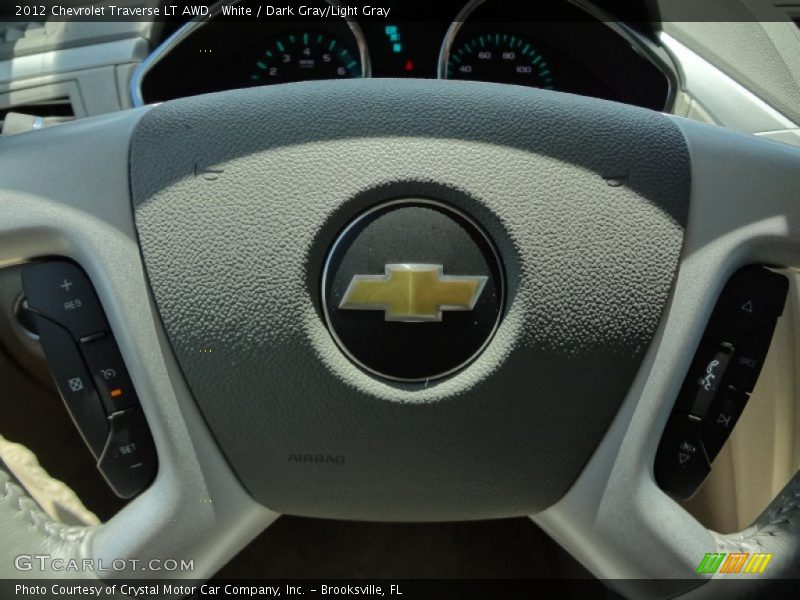 White / Dark Gray/Light Gray 2012 Chevrolet Traverse LT AWD